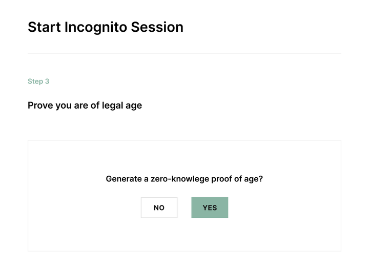 Prove you are of legal age