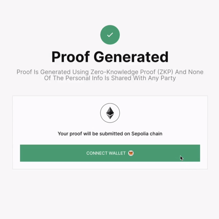 Proof generated, connect wallet to proceed