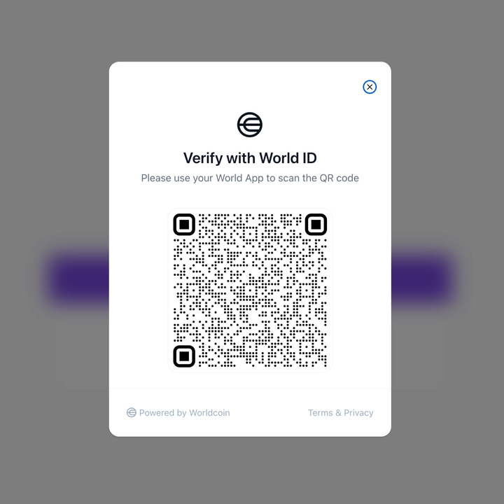 QR Code, that can be scanned with World App